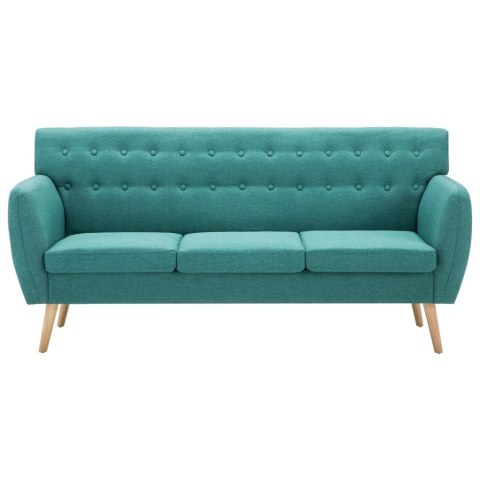  3-osobowa sofa tapicerowana tkaniną, 172x70x82 cm, zielona