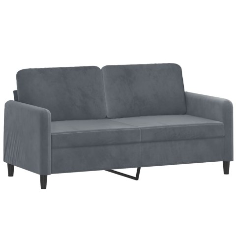  2-osobowa sofa z poduszkami, ciemnoszara, 140 cm, aksamit