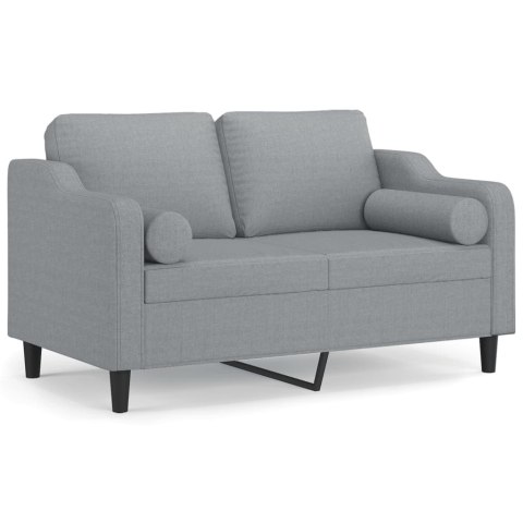  2-osobowa sofa z poduszkami, jasnoszara, 120 cm, tkanina