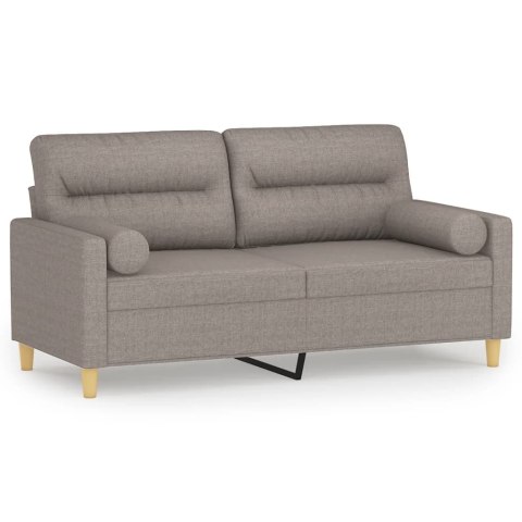  2-osobowa sofa z poduszkami, taupe, 140 cm, tkanina