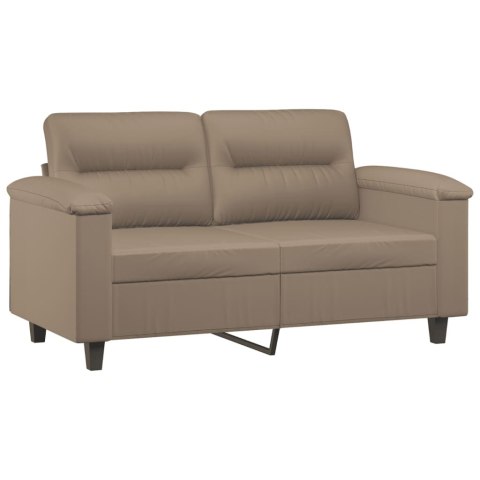  2-osobowa sofa z poduszkami, cappuccino, 120 cm, sztuczna skóra