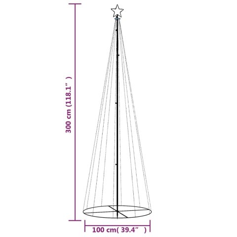  Choinka stożkowa, 310 ciepłych białych LED, 100x300 cm