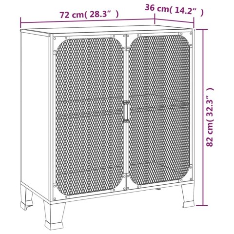  Szafka, szara, 72x36x82 cm, metal i MDF