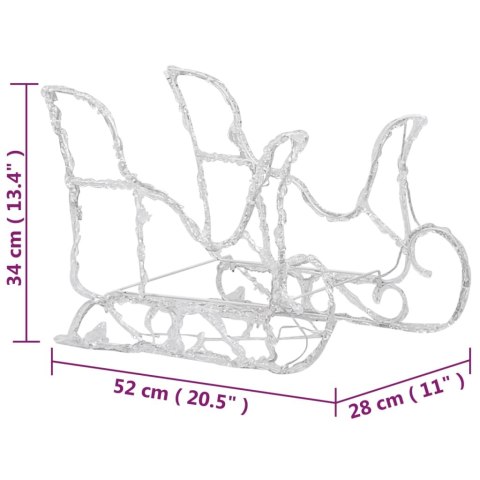  Dekoracja świąteczna - renifery z saniami, 240 LED, akrylowa