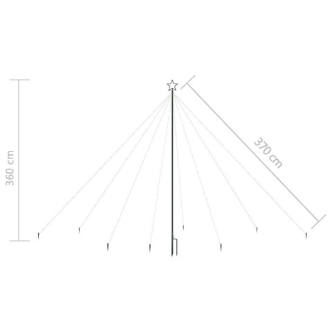  Choinka z lampek, wewn./zewn., 576 niebieskich diod LED, 3,6 m