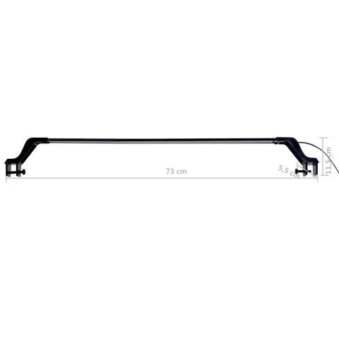  Lampa LED do akwarium, z zaciskami, 75-90 cm, niebiesko-biała