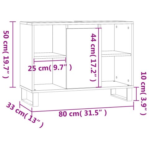  Szafka łazienkowa, biała 80x33x60 cm, materiał drewnopochodny