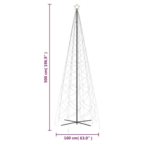  Choinka stożkowa, 1400 ciepłych białych LED, 160x500 cm