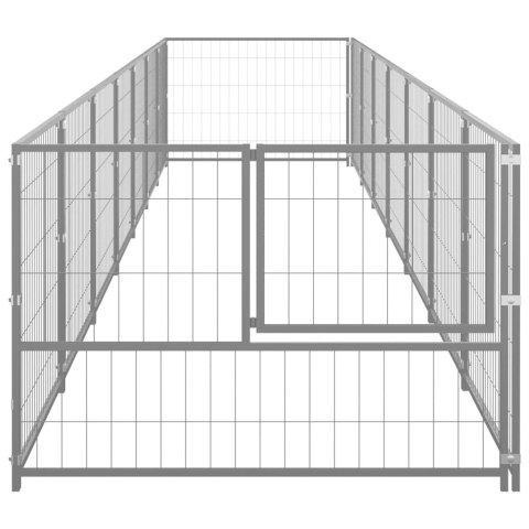  Kojec dla psa, srebrny, 7 m², stalowy