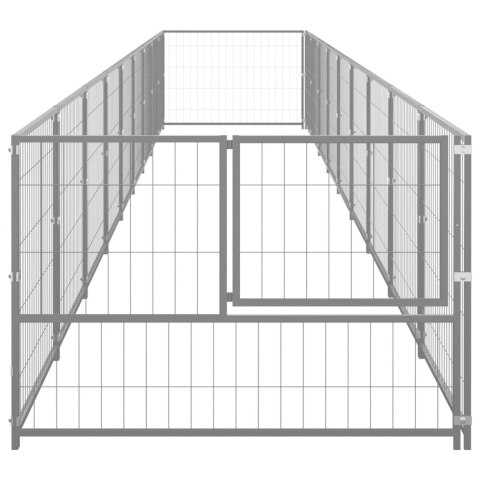  Kojec dla psa, srebrny, 9 m², stalowy