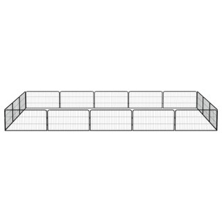  Kojec dla psa, 16 panele, czarny, 100x50 cm, stal