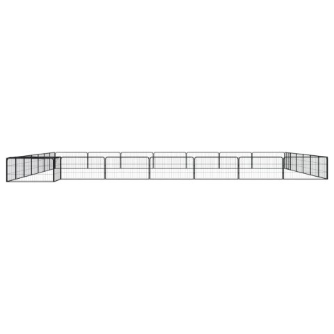  Kojec dla psa, 28 panele, czarny, 100x50 cm, stal