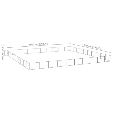  Kojec dla psa, srebrny, 100 m², stalowy