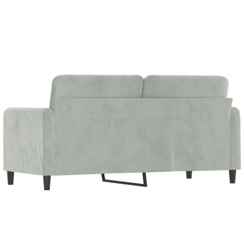  Sofa 2-osobowa, jasnoszara, 140 cm, tapicerowana aksamitem