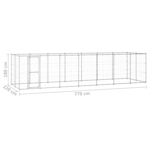  Kojec zewnętrzny dla psa, stal galwanizowana, 16,94 m²