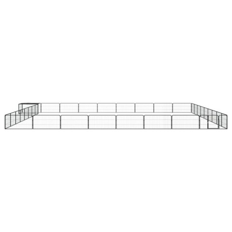  Kojec dla psa, 36 panele, czarny, 100x50 cm, stal