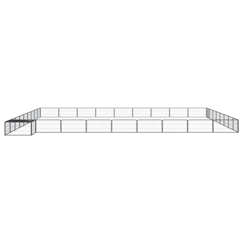  Kojec dla psa, 36 panele, czarny, 100x50 cm, stal