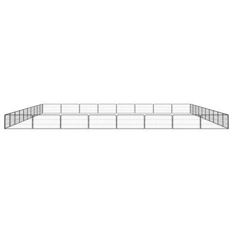  Kojec dla psa, 36 panele, czarny, 100x50 cm, stal