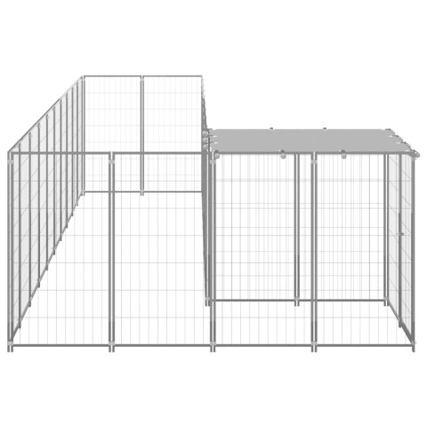  Kojec dla psa, srebrny, 7,26 m², stalowy