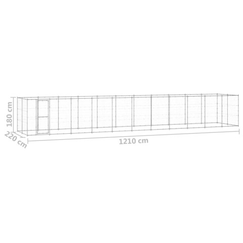  Kojec zewnętrzny dla psa, stal galwanizowana, 26,62 m²