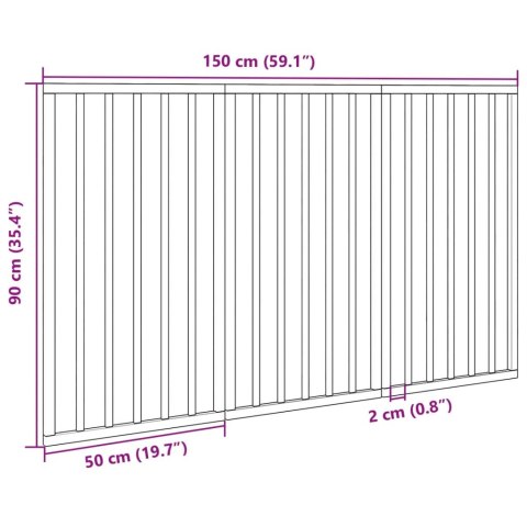  Składana bramka dla psa, 3 panele, brąz, 150 cm