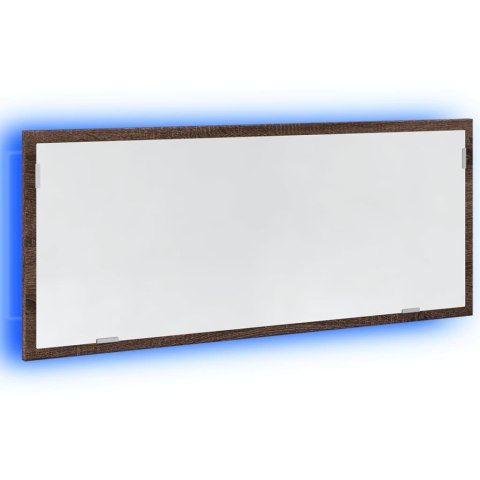  Lustro łazienkowe z LED, brązowy dąb, 100x8,5x37 cm
