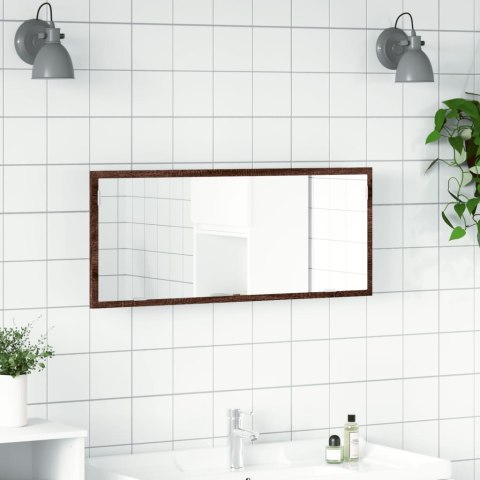  Lustro łazienkowe z LED, brązowy dąb, 100x8,5x37 cm