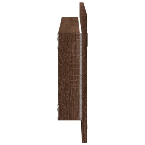  Lustro łazienkowe z LED, brązowy dąb, 100x8,5x37 cm