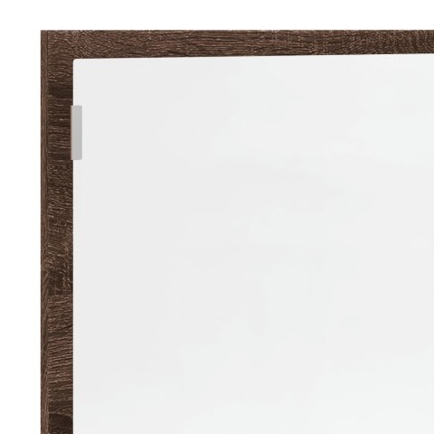  Lustro łazienkowe z LED, brązowy dąb, 100x8,5x37 cm