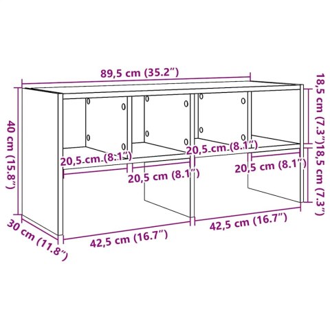  Stojak na buty, sztaplowany, stare drewno, 89,5x30x40 cm