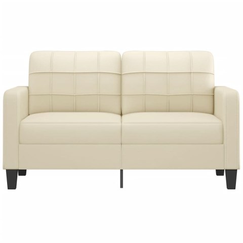  2-osobowa sofa, kremowy, 140 cm, sztuczna skóra