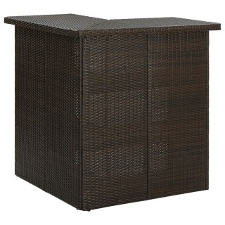  Narożny stolik barowy, brązowy, 100x50x105 cm, rattan PE