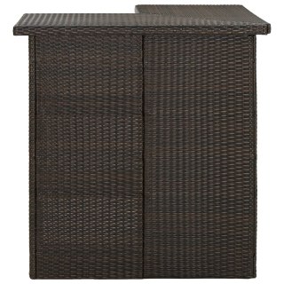  Narożny stolik barowy, brązowy, 100x50x105 cm, rattan PE