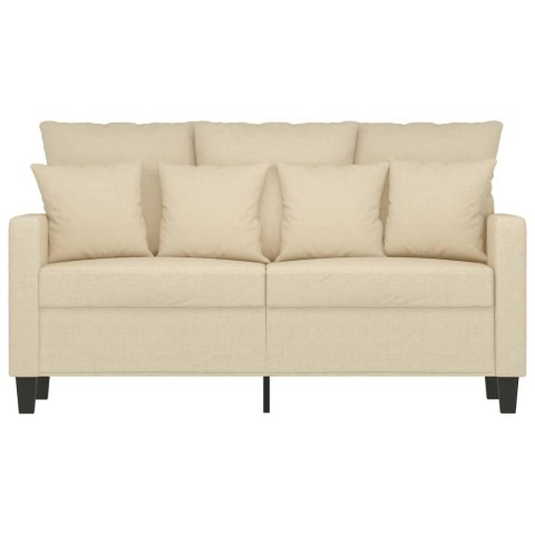  2-osobowa sofa, kremowa, 120 cm, tapicerowana tkaniną