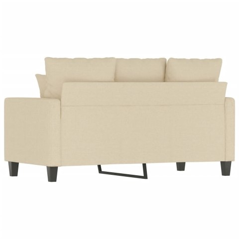  2-osobowa sofa, kremowa, 120 cm, tapicerowana tkaniną