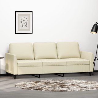  3-osobowa sofa, kremowa, 180 cm, sztuczna skóra