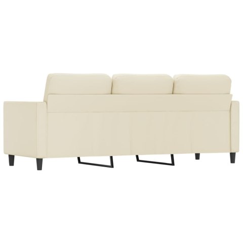  3-osobowa sofa, kremowa, 180 cm, sztuczna skóra