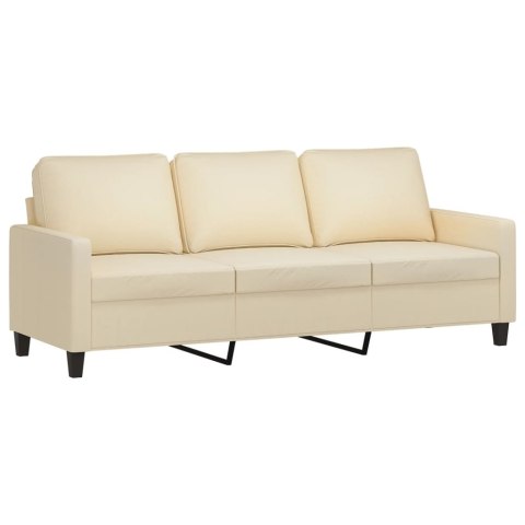  3-osobowa sofa, kremowa, 180 cm, tapicerowana tkaniną