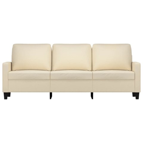  3-osobowa sofa, kremowa, 180 cm, tapicerowana tkaniną