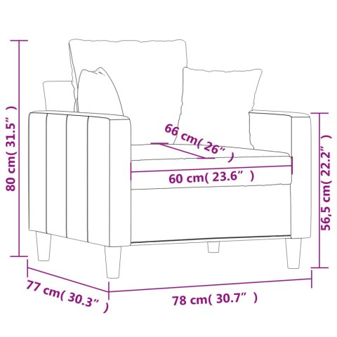  Fotel, żółty, 60 cm, obity aksamitem