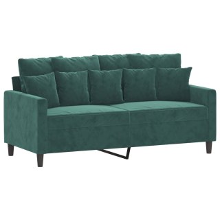  Sofa 2-osobowa, ciemnozielona, 140 cm, tapicerowana aksamitem