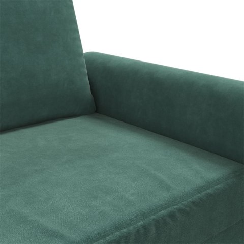  Sofa 2-osobowa, ciemnozielona, 140 cm, tapicerowana aksamitem