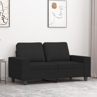  Sofa 2-osobowa, czarna, 120 cm, tapicerowana tkaniną