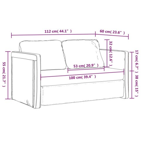  Sofa podłogowa 2-w-1, ciemnoszara, 112x174x55 cm, tkanina