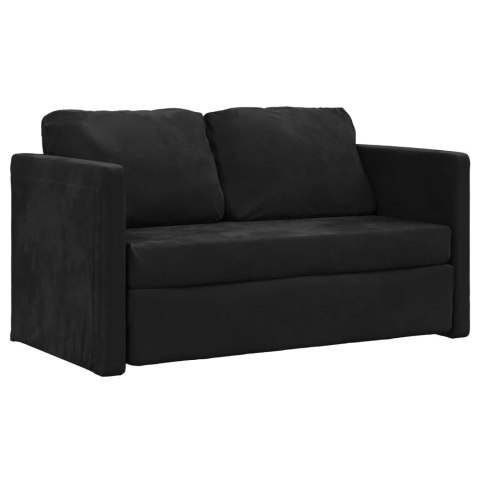  Sofa podłogowa 2-w-1, czarna, 122x204x55 cm, aksamit