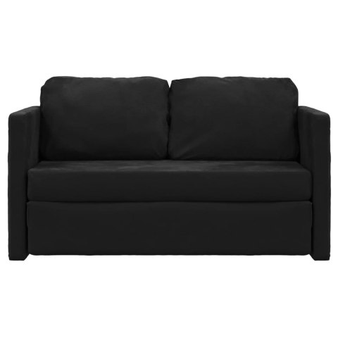  Sofa podłogowa 2-w-1, czarna, 122x204x55 cm, aksamit