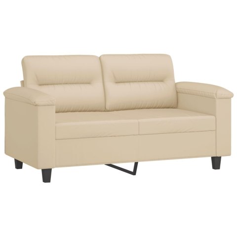  2-osobowa sofa, kremowa, 120 cm, tapicerowana mikrofibrą