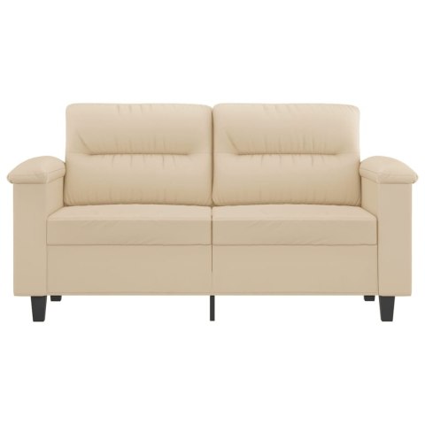  2-osobowa sofa, kremowa, 120 cm, tapicerowana mikrofibrą