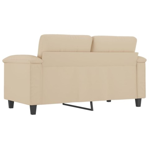  2-osobowa sofa, kremowa, 120 cm, tapicerowana mikrofibrą