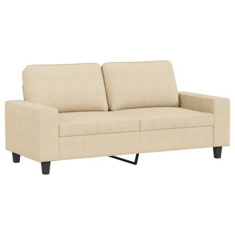  2-osobowa sofa, kremowa, 140 cm, tapicerowana tkaniną